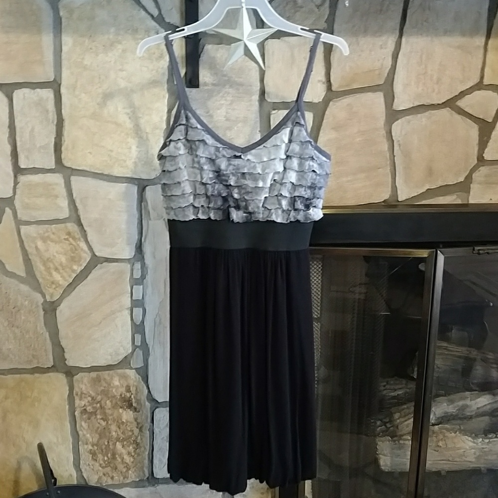 Charcoal and Black spaghetti strap mini dress